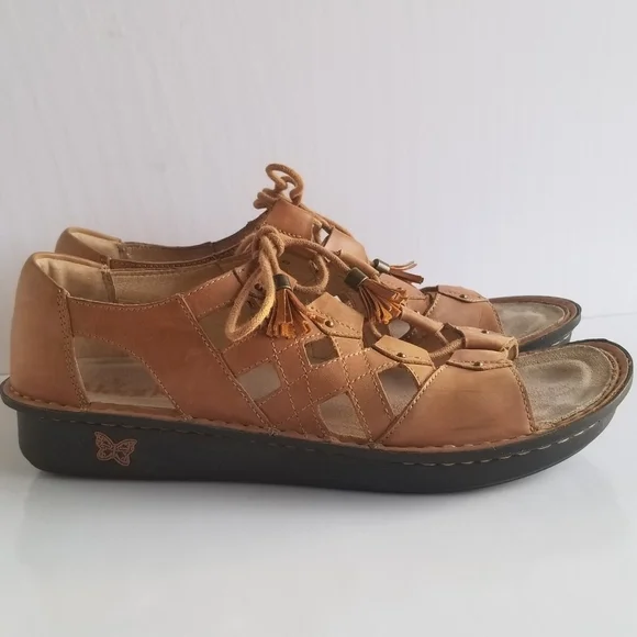 Alegria Valerie Women's Tan Leather Sandals 42 - Picture 3 of 11